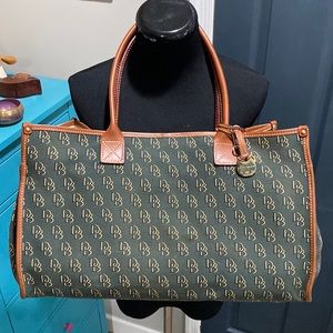 Vintage Dooney & Bourke black fabric signature tote